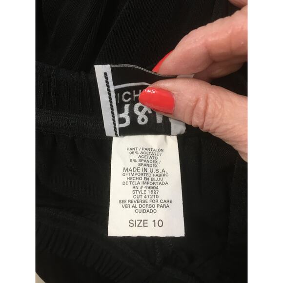 R&M Richards Size 10 Pull On Black Slinky Travel Pants - Picture 4 of 4